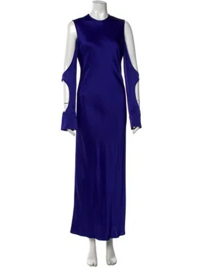 Pre-owned Lapointe Crew Neck Long Dress In Blue