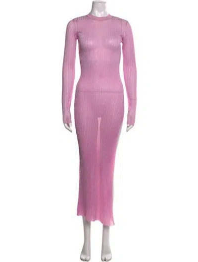 Pre-owned Lapointe Crew Neck Long Dress In Pink