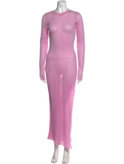 Pre-owned Lapointe Crew Neck Long Dress W/ Tags In Pink