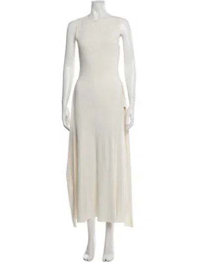 Pre-owned Lapointe Crew Neck Long Dress In White