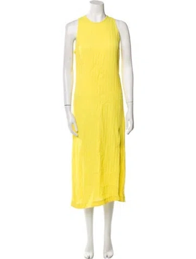 Pre-owned Lapointe Crew Neck Long Dress In Yellow