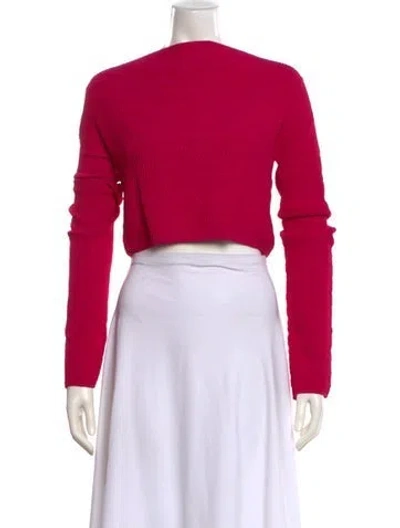 Pre-owned Lapointe Crew Neck Long Sleeve Crop Top In Purple