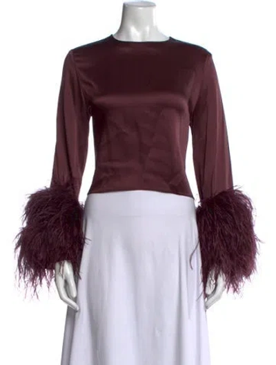 Pre-owned Lapointe Crew Neck Long Sleeve Top In Burgundy