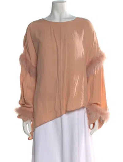 Pre-owned Lapointe Crew Neck Long Sleeve Top In Pink
