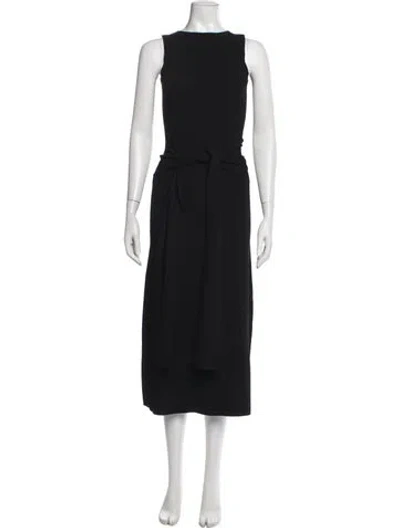 Pre-owned Lapointe Crew Neck Midi Length Dress W/ Tags In Black