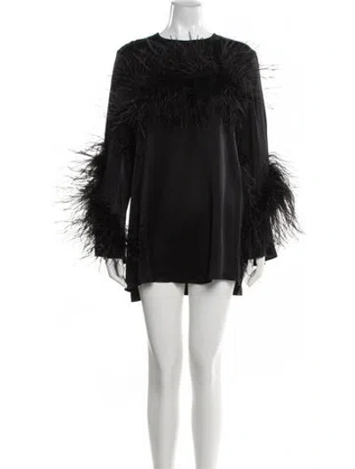 Pre-owned Lapointe Crew Neck Mini Dress In Black