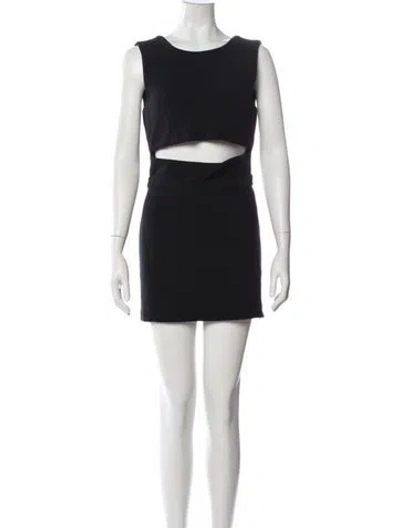 Pre-owned Lapointe Crew Neck Mini Dress In Black