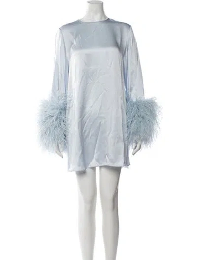 Pre-owned Lapointe Crew Neck Mini Dress In Blue