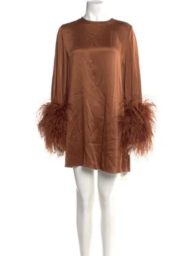 Pre-owned Lapointe Crew Neck Mini Dress In Brown