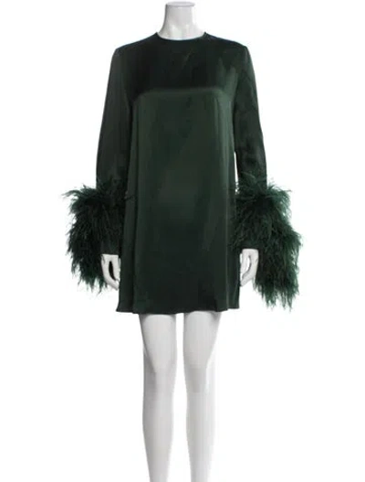 Pre-owned Lapointe Crew Neck Mini Dress In Green