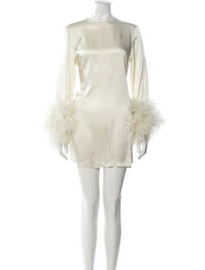 Pre-owned Lapointe Crew Neck Mini Dress In Neutral