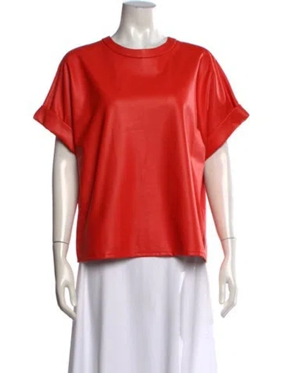 Pre-owned Lapointe Crew Neck Short Sleeve Top In Orange