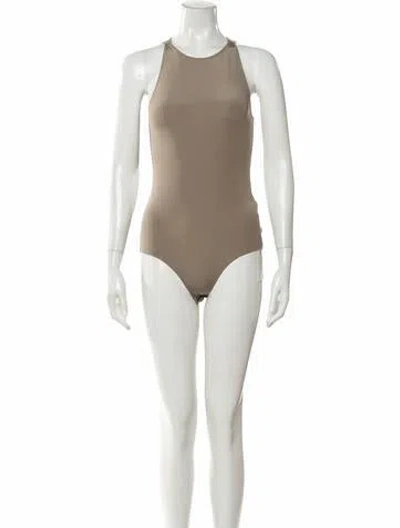 Pre-owned Lapointe Crew Neck Sleeveless Bodysuit In Neutral
