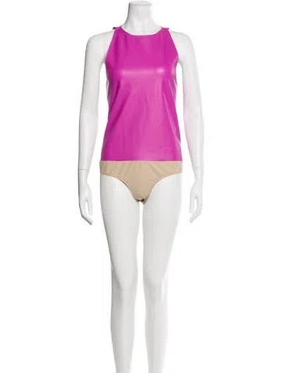 Pre-owned Lapointe Crew Neck Sleeveless Bodysuit W/ Tags In Multi