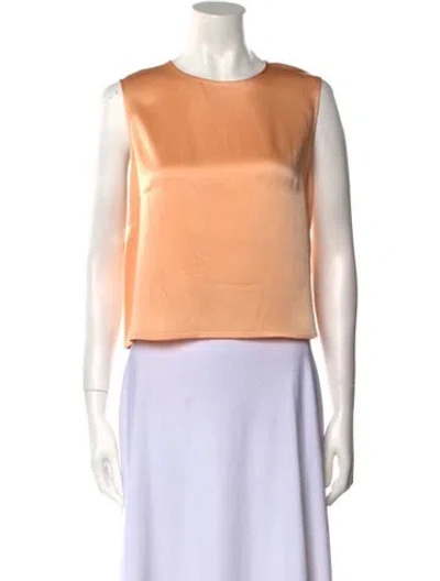 Pre-owned Lapointe Crew Neck Sleeveless Crop Top In Yellow