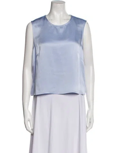 Pre-owned Lapointe Crew Neck Sleeveless Top W/ Tags In Blue