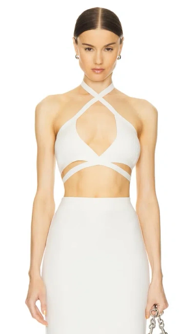 Lapointe Criss Cross Halter In White