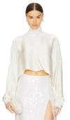Lapointe Satin Caftan Top In Cream
