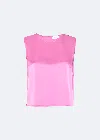 Lapointe Doubleface Satin Cropped Tank In Orchid