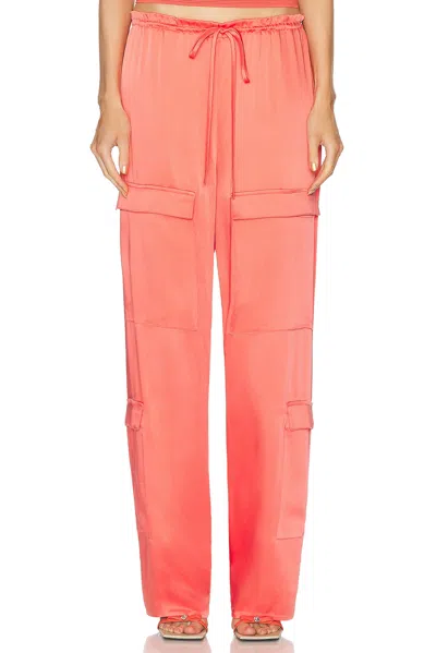LAPOINTE DOUBLEFACE SATIN DRAWSTRING CARGO PANT
