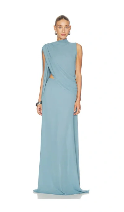 Lapointe Draped Scarf Top In Gray