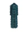 Lapointe Embellished Feather Overcoat In Green