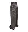 Lapointe Sequined Maxi Slip Skirt In Brown