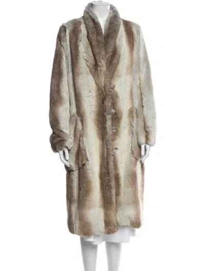Pre-owned Lapointe Faux Fur Coat In Neutral