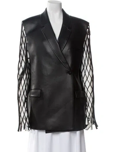 Pre-owned Lapointe Faux Leather Blazer W/ Tags In Black