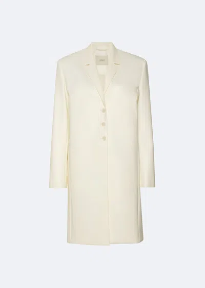 Lapointe Faux Leather Boxy Coat In Cream