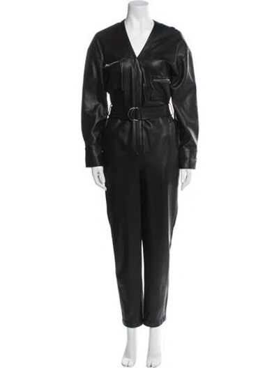 Pre-owned Lapointe Faux Leather Coat In Black