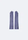 Lapointe Faux Leather Gloves In Lavender