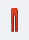 Lapointe Faux Leather High Waisted Belted Jean In Poppy