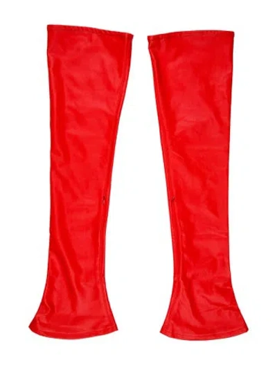 Pre-owned Lapointe Faux Leather Leg Covers In Orange