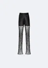 Lapointe Faux Leather Mesh Jean In Black