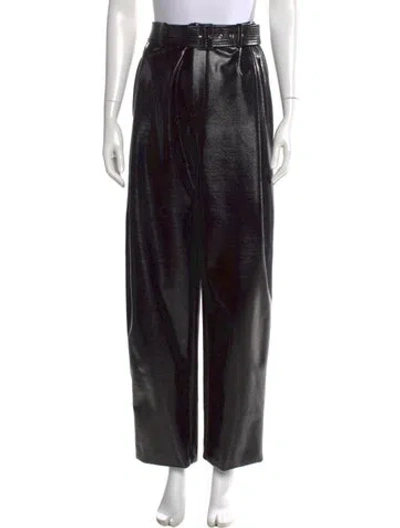Pre-owned Lapointe Faux Leather Straight Leg Pants In Black