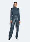 Lapointe Faux Leather Tapered Trouser In Marine