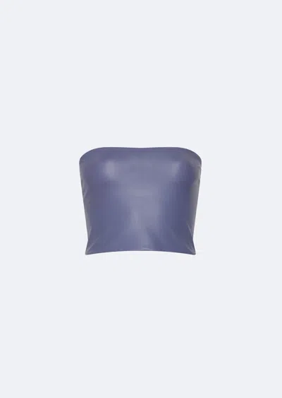 Lapointe Faux Leather Tube Top In Lavender