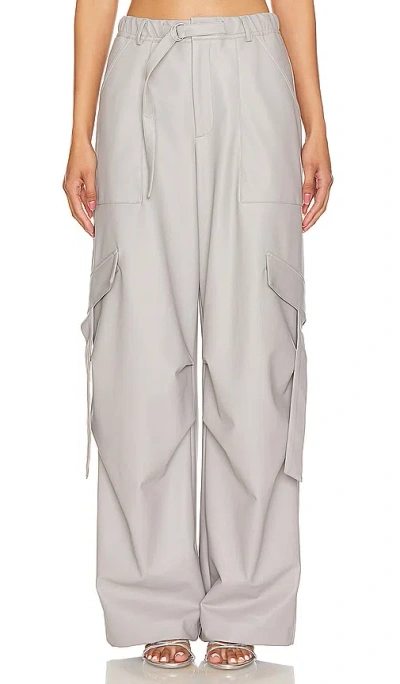Lapointe Faux Leather Utility Pant In 中灰