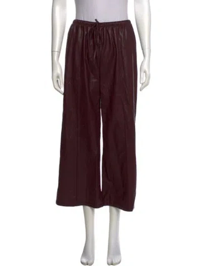 Pre-owned Lapointe Faux Leather Wide Leg Pants In Burgundy