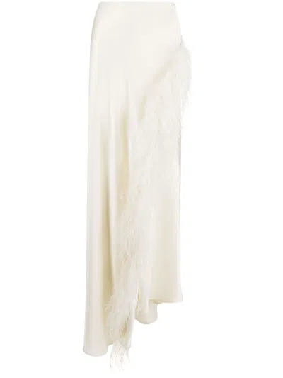 LAPOINTE FEATHER ASYMMETRICAL SKIRT