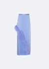 Lapointe Feather Asymmetrical Skirt In Periwinkle