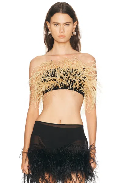 Lapointe Feather Bandeau Top In Brown