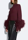 Lapointe Feather Cuffs In Mulberry