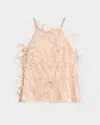 Lapointe Feather Doubleface Satin Crop Halter Cami In Oat