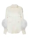 Lapointe Flap-pockets Ostrich-feather Shirt In Neutral