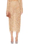 Lapointe Sequined-fringe Midi Skirt In Oat