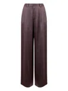 Lapointe Front-pleat Satin-effect Trousers In Brown