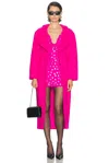 Lapointe Fuzzy Coating Belted Coat In Pink