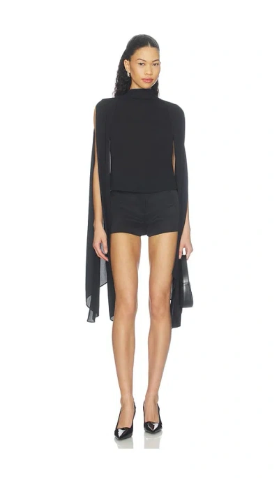 Lapointe Georgette Cape Sleeve Top In Black